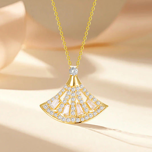 S925 Sterling Silver Skirt Necklace – Summer Light Luxury Design