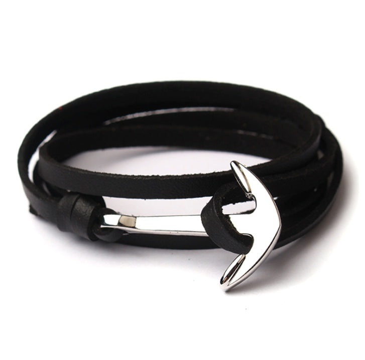 Black Pirate Anchor Hand Strap Bracelet – Gift