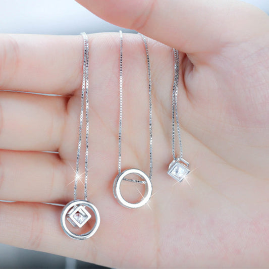 S925 Silver Rubik’s Cube Necklace