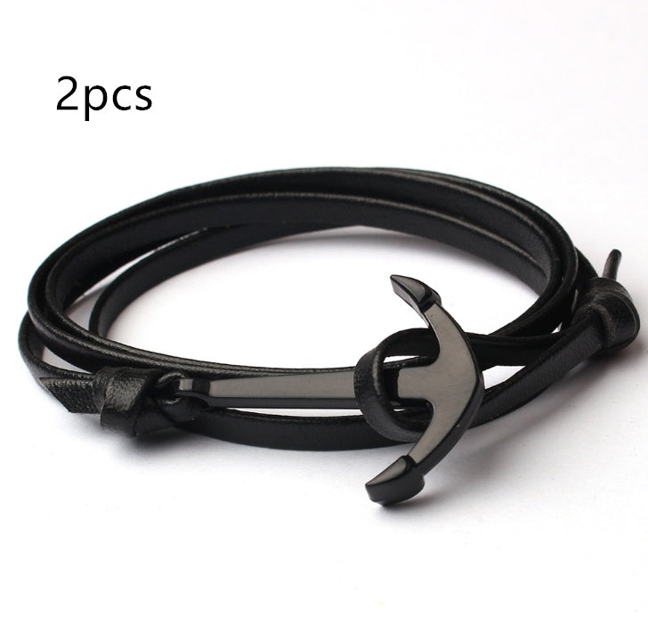 Black Pirate Anchor Hand Strap Bracelet – Gift