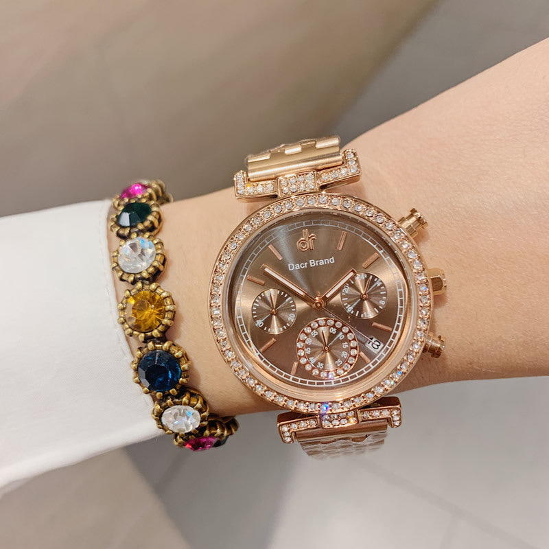 Diamond Waterproof Calendar Watch