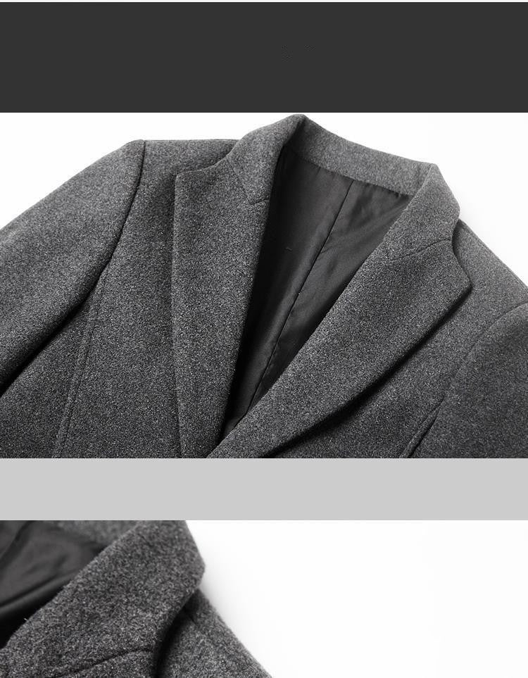 Men's Wool Trench Coat Winter