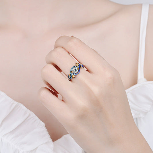 S925 Silver Color Matching Moissanite Ring