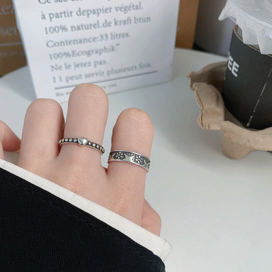 S925 Vintage Glossy Twisted Open Ring