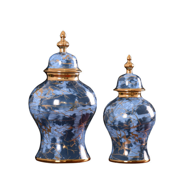 Luxury Black & Blue Ceramic Decor