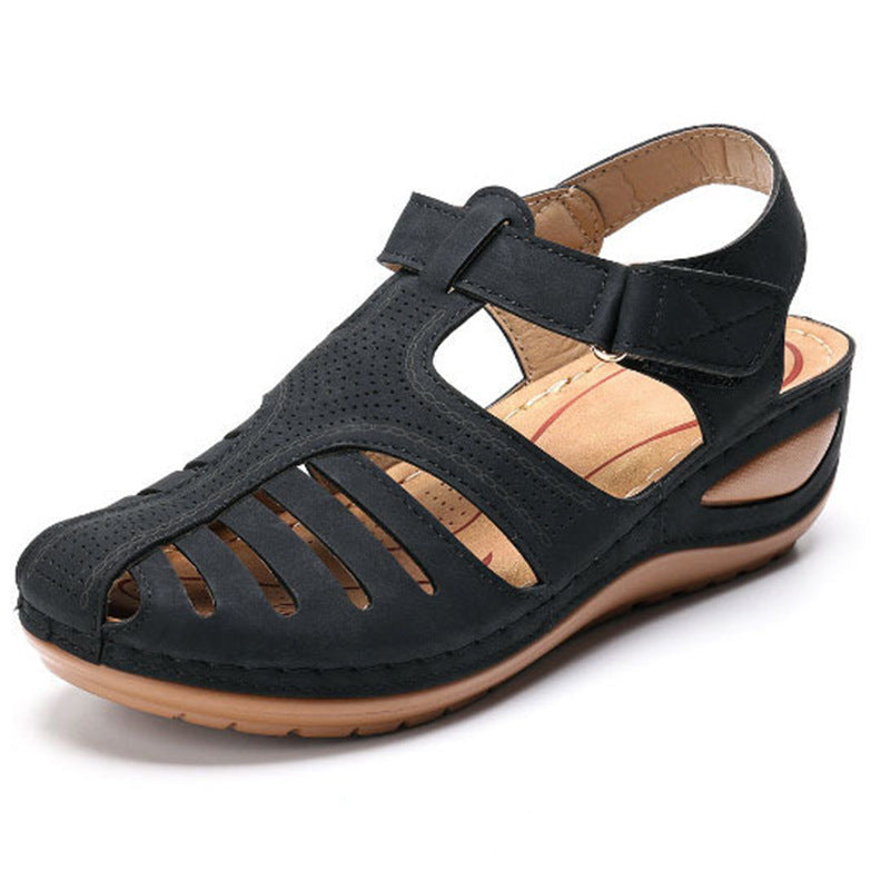 Women’s Plus Size Retro Wedge Sandals