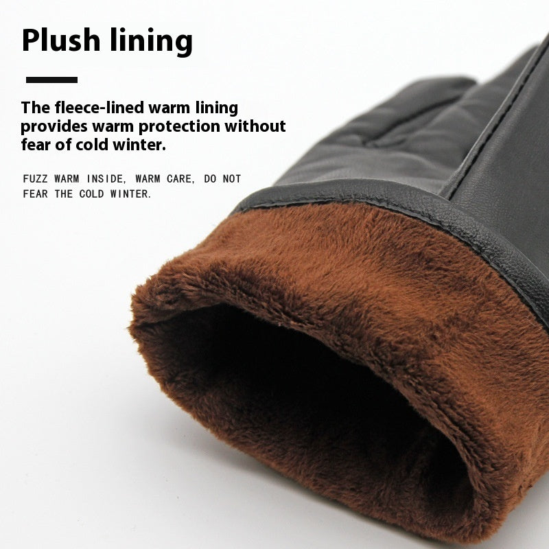 Women’s Leather Fleece-lined Touchscreen Gloves
