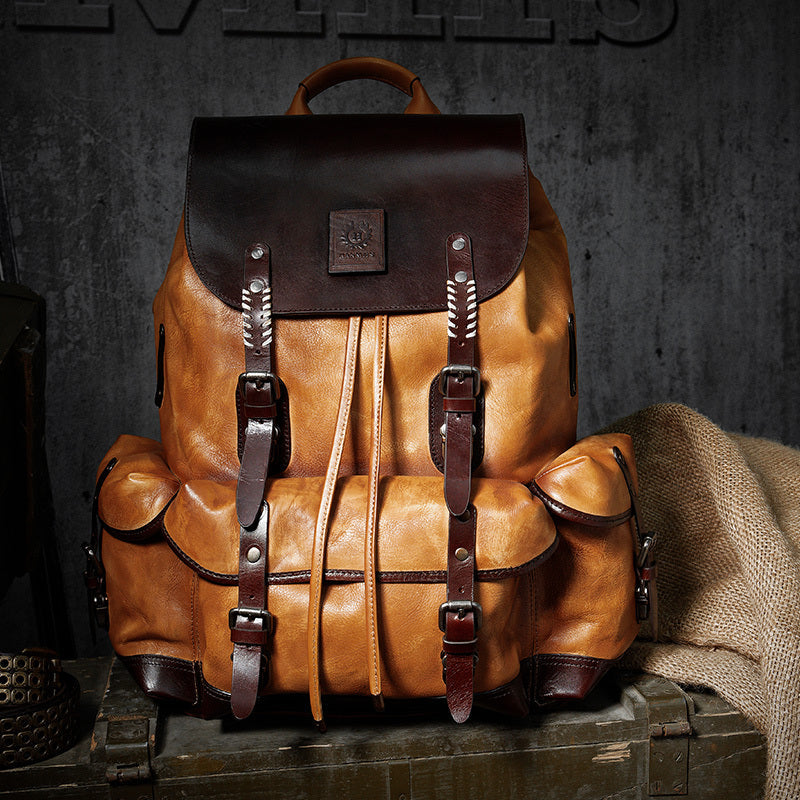 First Layer Leather Men’s Travel Backpack