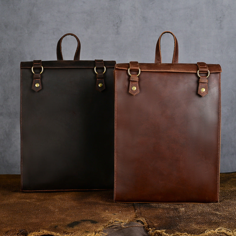 Crazy Horse Leather Men's Backpack