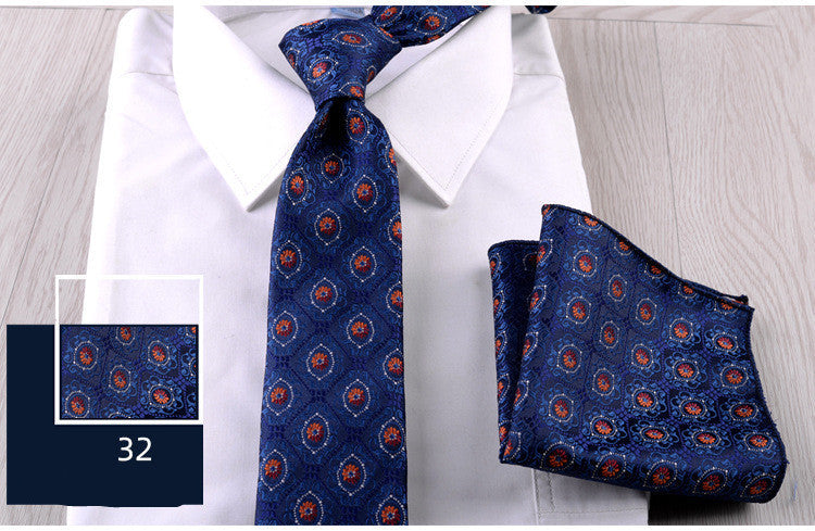 Business Formal Wear Tie and Pocket Square Set
