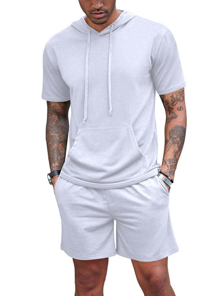 Men's Summer New Hooded Shorts Suit