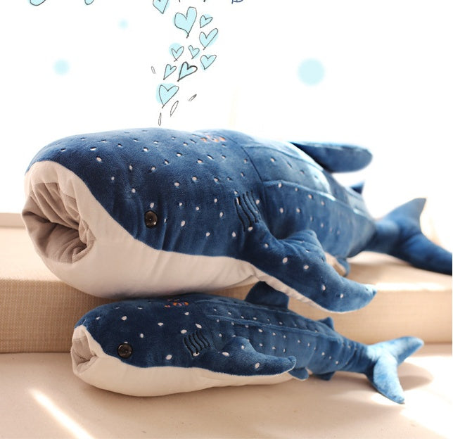 Cartoon blue whale child pillow