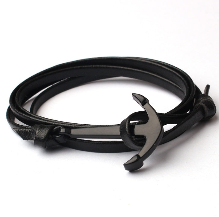 Black Pirate Anchor Hand Strap Bracelet – Gift