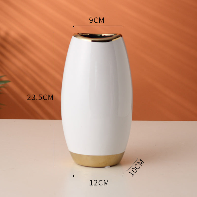 Gold Lotus Leaf Ceramic Vase