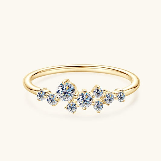 S925 Silver Starry Moissanite Ring