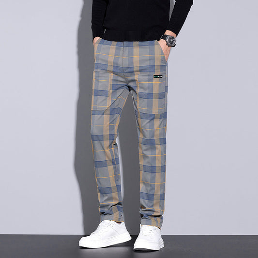 Men's Plaid All-match Pants