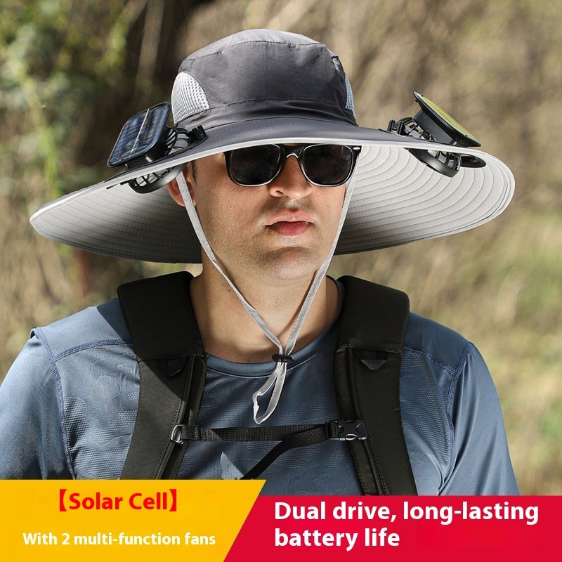 Twin Fan Solar Rechargeable Sunshade Hat