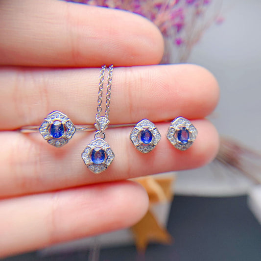 S925 Silver Natural Sri Lankan Sapphire