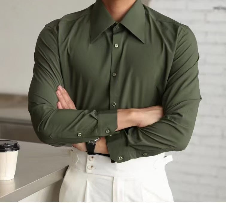 Men’s Long Sleeve Business Slim Shirt
