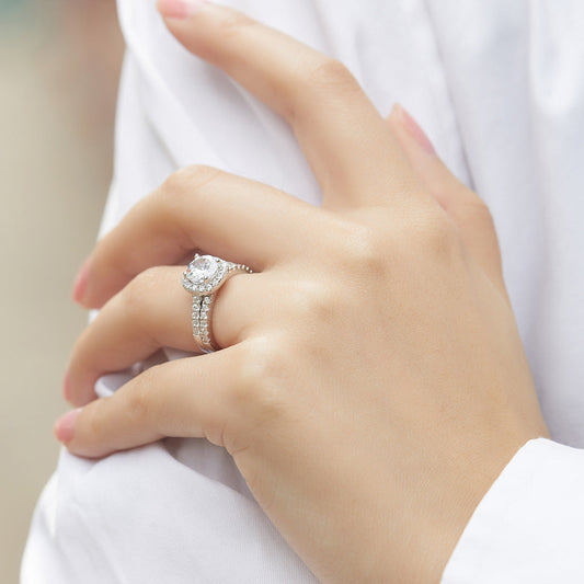 S925 Sterling Silver Stacked Dimod Ring