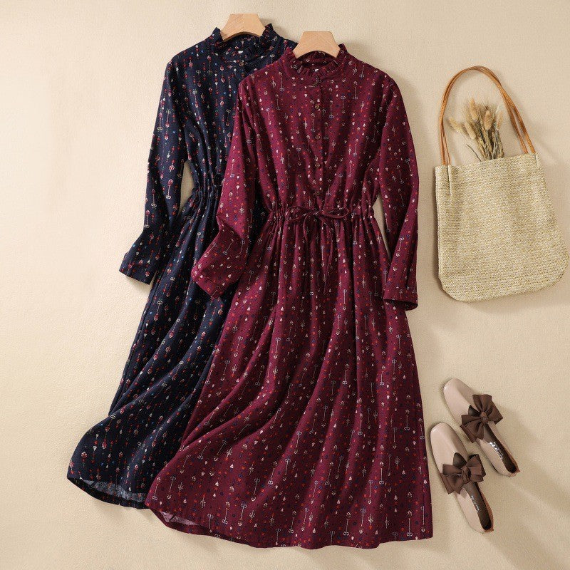 Cotton Linen Floral Dress