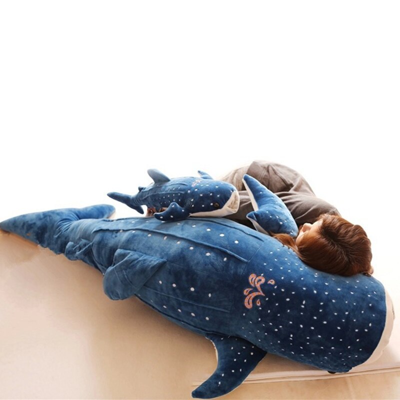 Cartoon blue whale child pillow