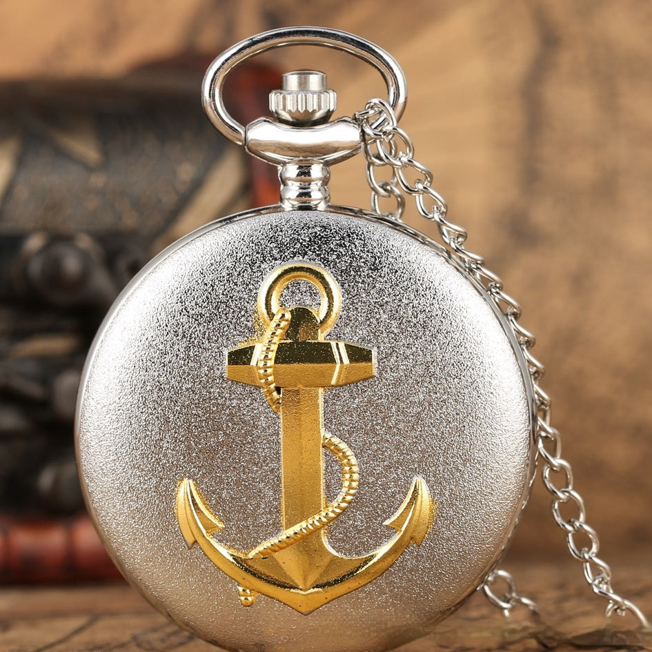 Retro Bronze Anchor Pocket Watch
