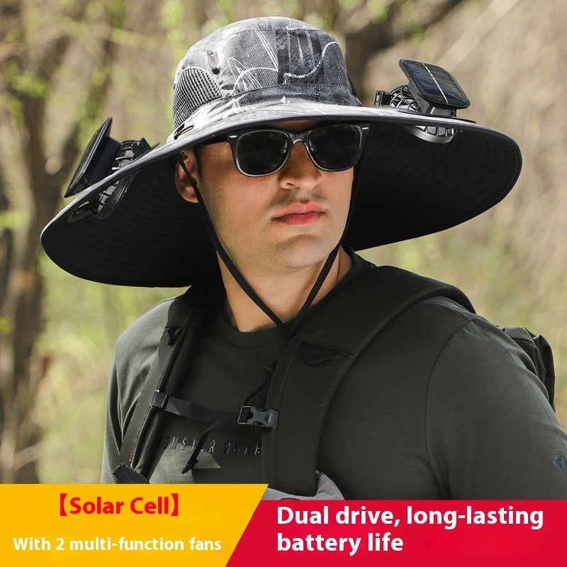 Twin Fan Solar Rechargeable Sunshade Hat