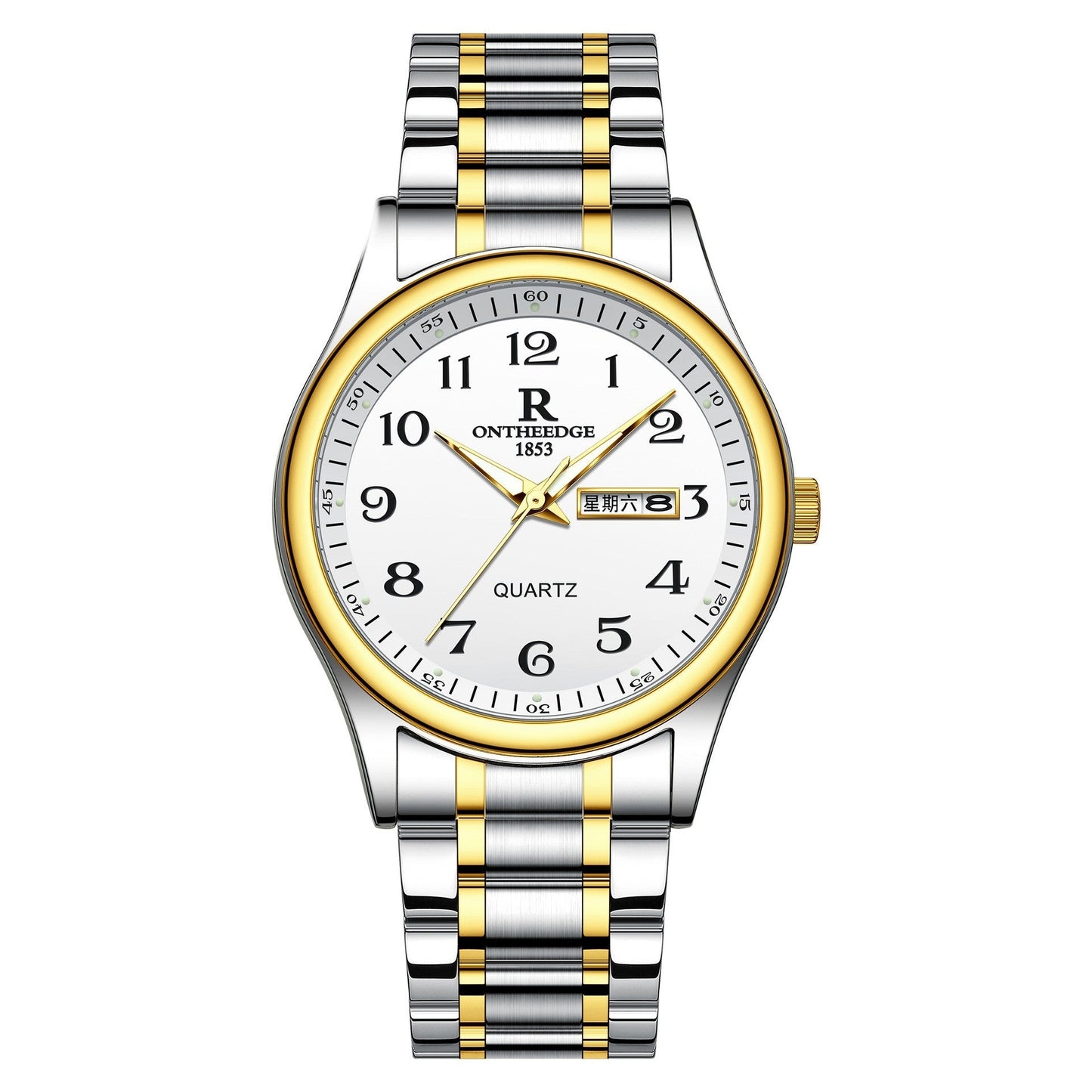 Men's All-Steel Double Calendar Watch