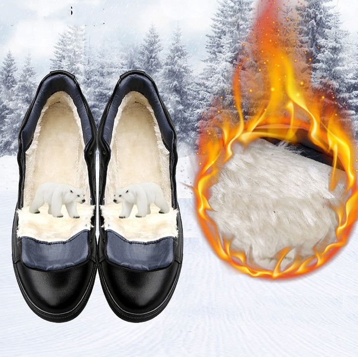 Men's Warm Leather Cotton Shoes