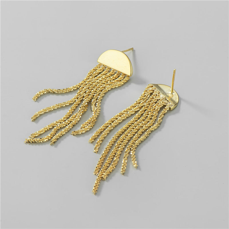 S925 Silver Women’s Glitter Tassel Earrings