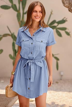 Solid Pocket Sleeve Dress