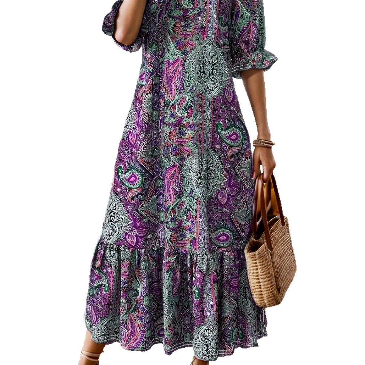 Women's Elegant Printed Maxi Dress
