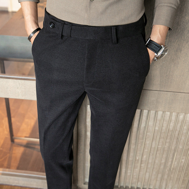 Slim-fit Thick Wool Autumn Winter Pants