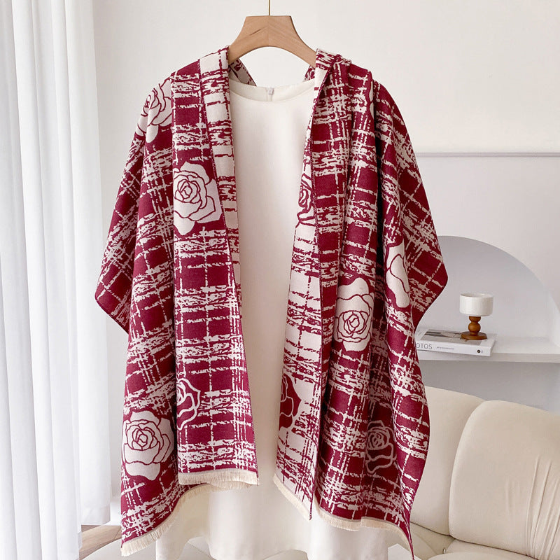 Elegant Camellia Tassel Shawl