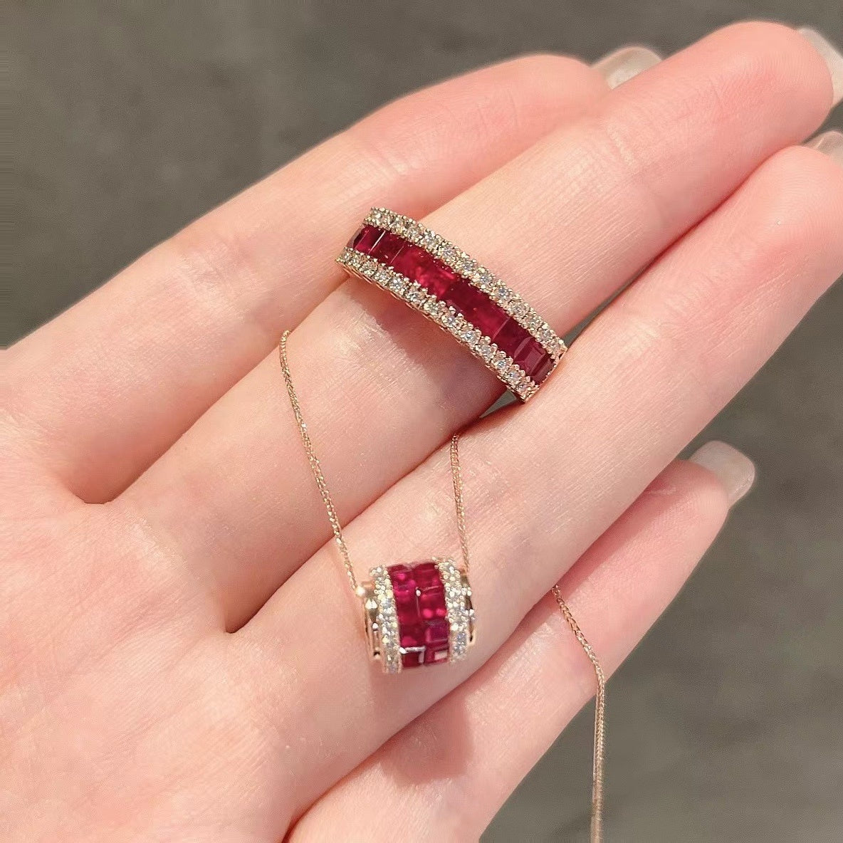 Women’s Fashion Red S925 Silver jewelry