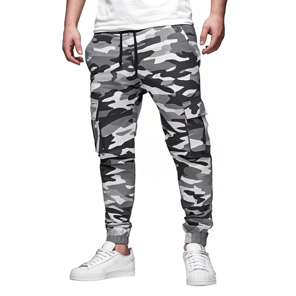 Men's Multi-pocket Drawstring Casual Overalls