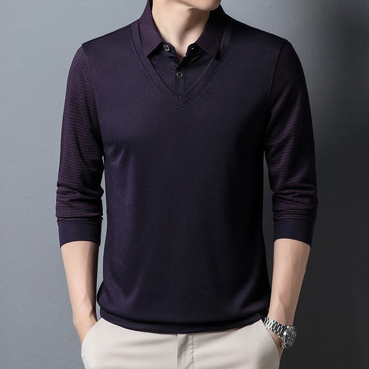 Men's Long Sleeve Lapel Top