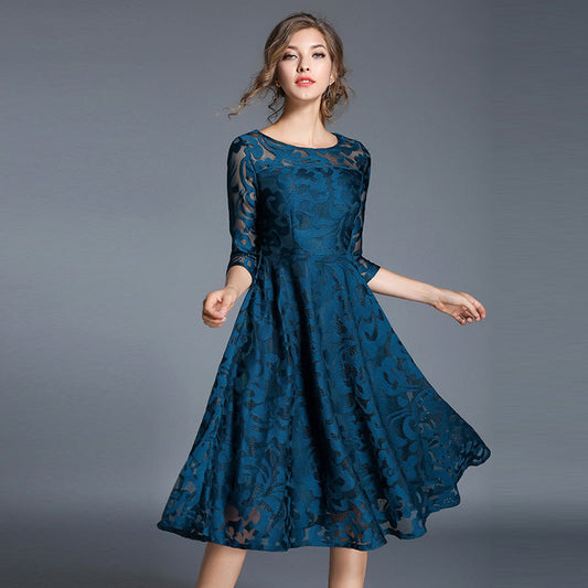 Elegant Lace Big Skirt Dress