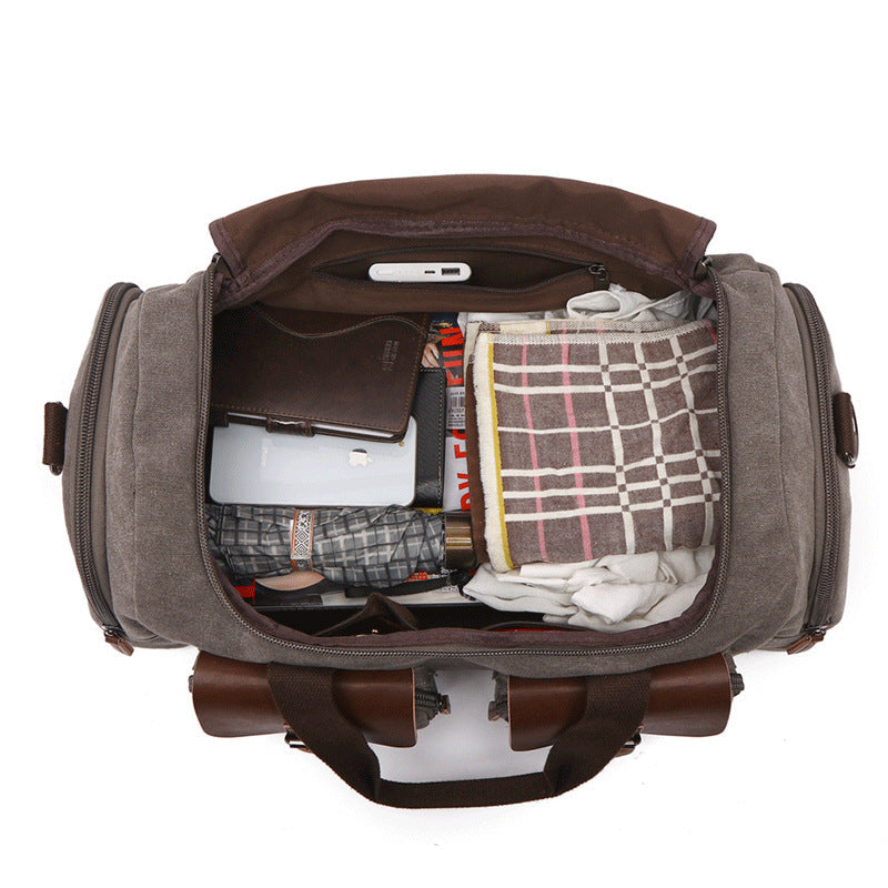 European American Style Canvas Travel Bag