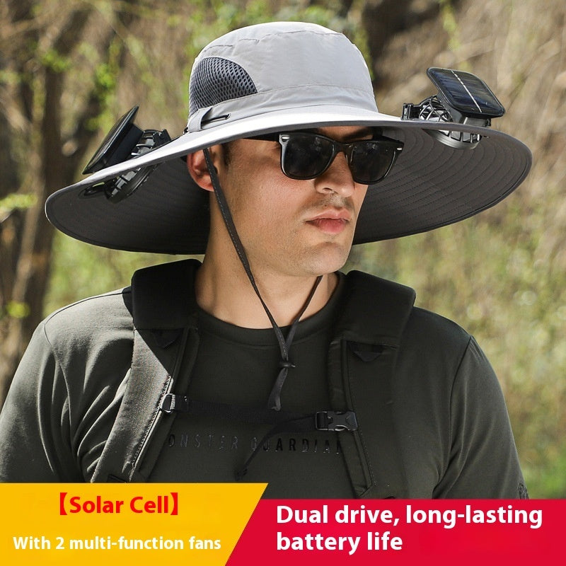 Twin Fan Solar Rechargeable Sunshade Hat