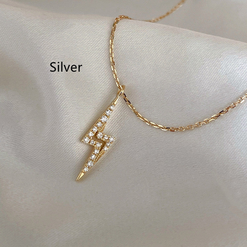 Sterling Silver Lightning Diamond Necklace