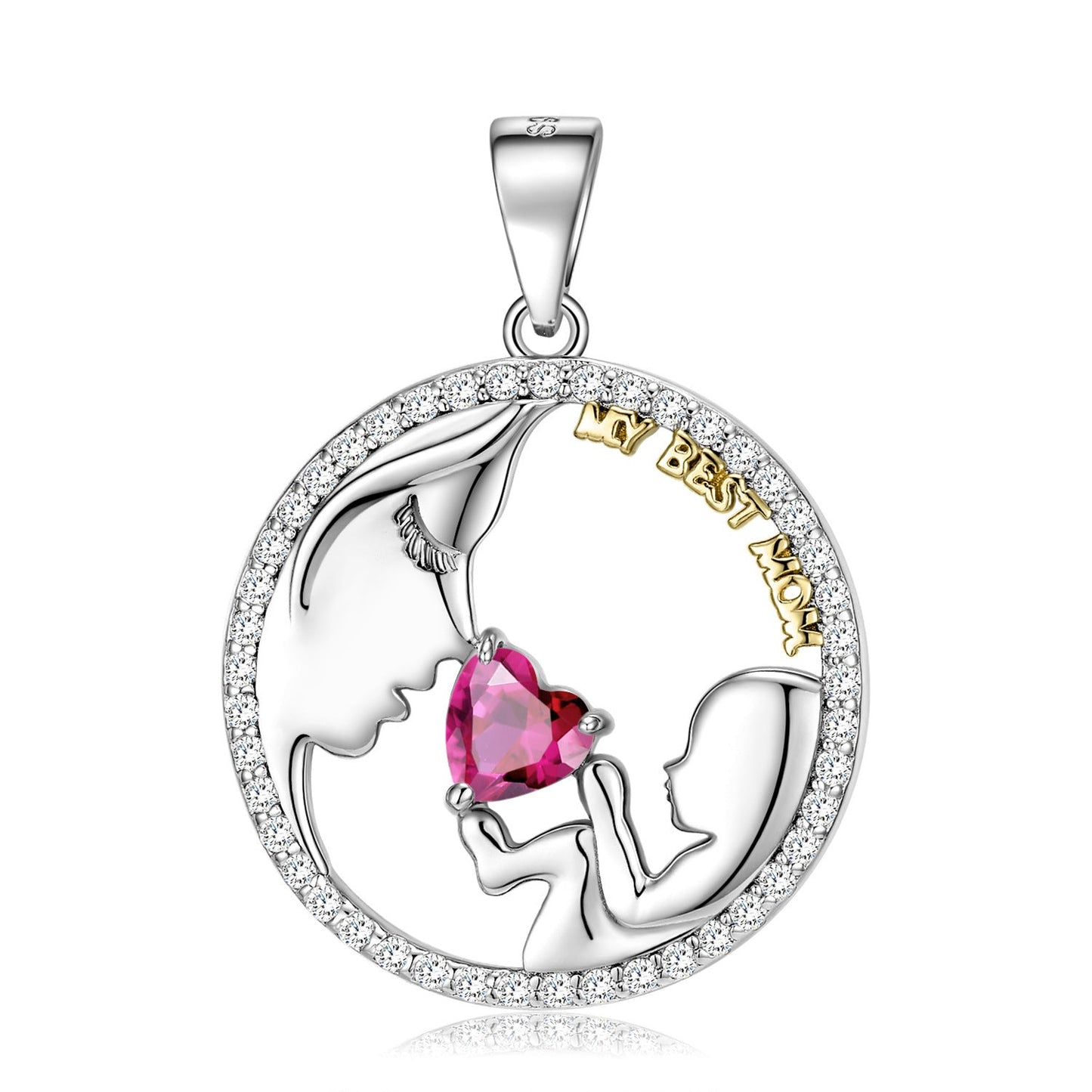 S925 Silver Mom & Baby Necklace