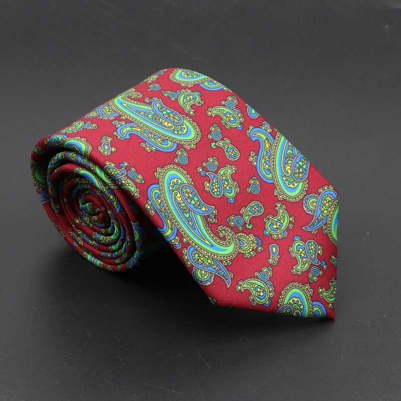 Super Soft Bohemian Silk Tie Men’s Fashion 75mm Necktie