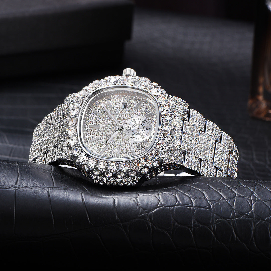 Gold Full Diamond Luminous Business Watch