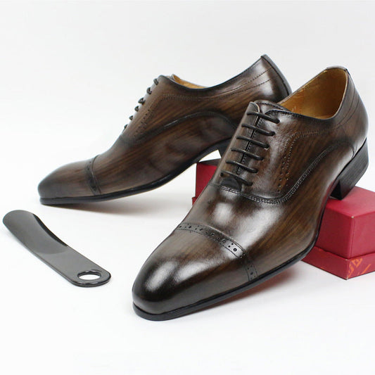 Men's Black Brown Casual Leather Shoes