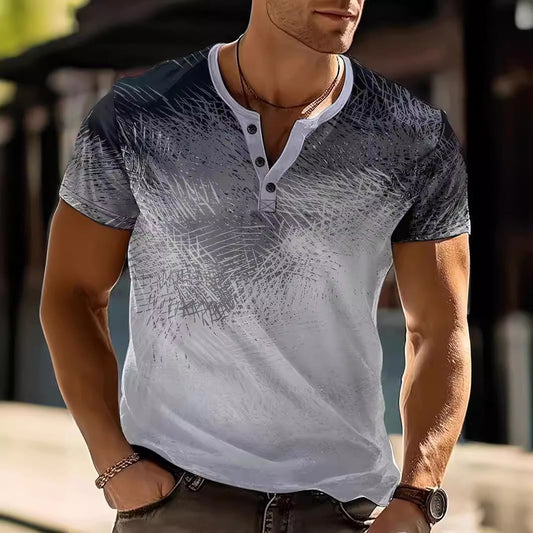 Men's Summer Striped Gradient Shirt