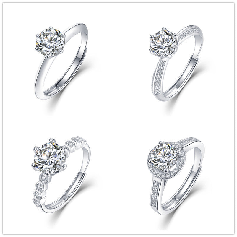 S925 Silver Diamond Carat Ring