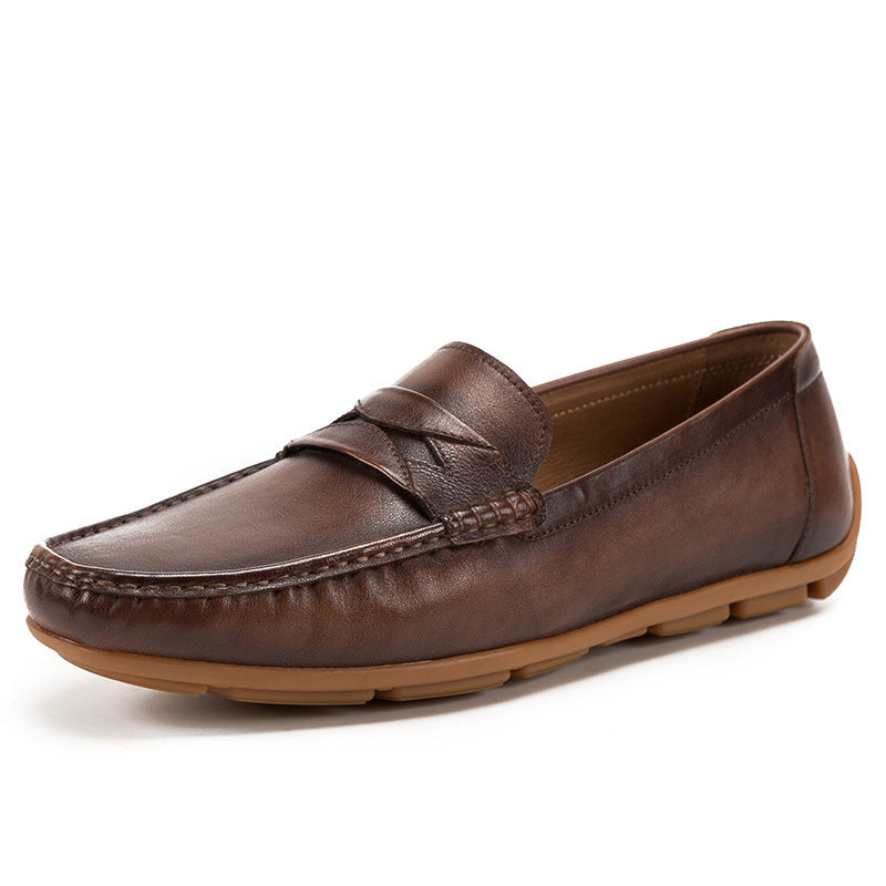 First Layer Cowhide Driving Shoes