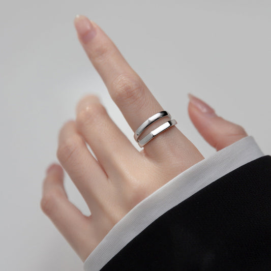 S925 Silver Double Layer Ring
